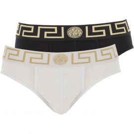 Versace Briefs for Men On Sale, 2 Pack, Black, Cotton, 2019, ITA S - EU 3 - F 2 - USA XS ITA M - EU 4 - F 3 - USA S ITA L - EU 5 - F 4 - USA M ITA XL