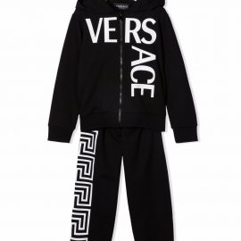 Versace Kids logo-print hooded tracksuit set - Black