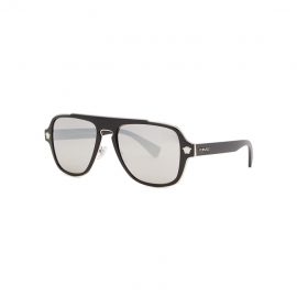 Versace Matte Black Aviator-style Sunglasses
