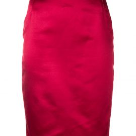 Versace Pre-Owned 1990's fitted pencil skirt - Red