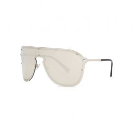 Versace Silver-tone Wrap-around Sunglasses