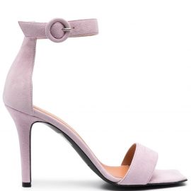 Via Roma 15 open-toe heeled suede sandals - Purple