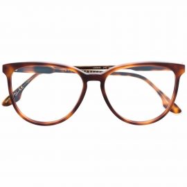 Victoria Beckham Eyewear logo cat-eye glasses - Brown