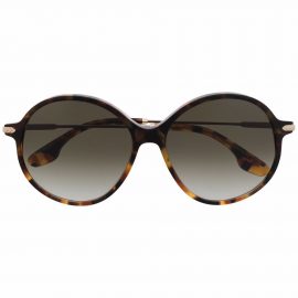Victoria Beckham Eyewear tortoiseshell-effect logo sunglasses - Brown