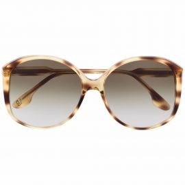 Victoria Beckham Eyewear tortoiseshell-effect round-frame sunglasses - Neutrals