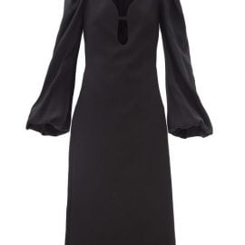 Victoria Beckham - Keyhole-cutout Crepe Midi Dress - Womens - Black