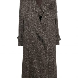 Victoria Beckham wool-blend belted coat - Brown