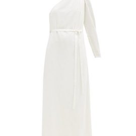 Vika Gazinskaya - Knotted-shoulder Velvet Gown - Womens - White