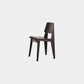 Vitra Seating - 'Chaise Tout Bois' chair, dark oak in dark oak, glides with felt for Solid oak wood
