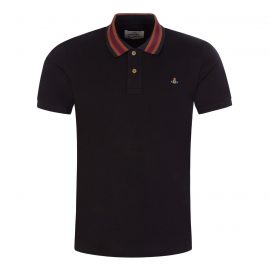 Vivienne Westwood Black Stripe Collar Classic Polo Shirt - Size XS
