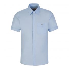 Vivienne Westwood Blue Short-Sleeve Chest Pocket Classic Shirt - Size XS