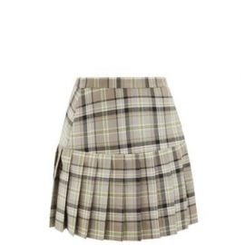 Vivienne Westwood - Pleated Tartan Wool-twill Mini Suit Skirt - Womens - Beige Multi