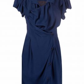Vivienne Westwood ruched wrap shirt dress - Blue
