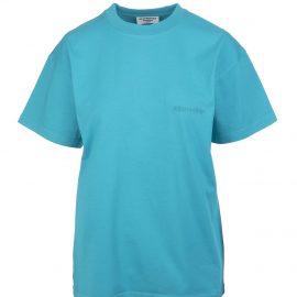 Woman Turquoise Wide Line Balenciaga T-shirt