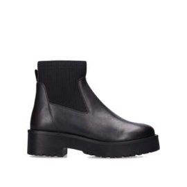 Womens Kg Kurt Geiger Tysonwine Leather Chunky Sock Boots, 3 UK