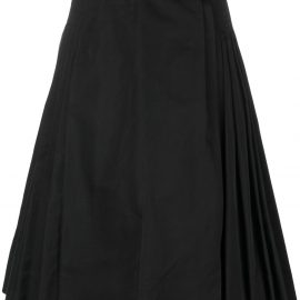 Yves Saint Laurent Pre-Owned pleated midi-skirt - Black