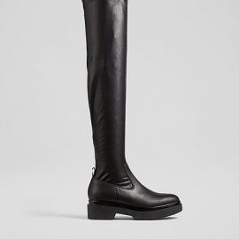 Zoe Black Stretch Over-The-Knee Boots, Black