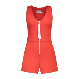 blonde gone rogue - Run Away With Me Playsuit In Tomato Red