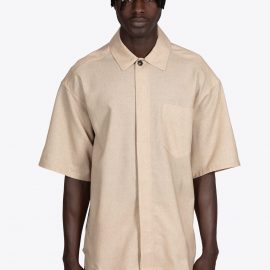 lownn Chemise Minimal Mc Beige tailored shirt with short sleeves - Minimal shirt short