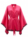 Agent Provocateur – Molly Lace-trimmed Satin Robe – Womens – Pink Multi