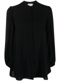 Alexander McQueen draped sleeves buttoned blouse – Black