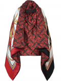Burberry Archive scarf print oversized puffer cape – Red