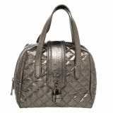Burberry Metallic Grey Quilted Leather Satchel