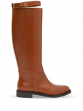 Burberry monogram motif knee-high boots – Brown