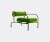 Cappellini Seating – ‘Sofa With Arms’, green in Green Metal, polyurethane foam