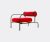 Cappellini Seating – ‘Sofa With Arms’, red in Magenta Metal, polyurethane foam