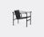 Cassina Seating – ‘1 Fauteuil dossier basculant’ armchair, black leather in Black Black enamel frame, seat and a