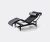 Cassina Seating – ‘4 Chaise longue à reglage continu’, black hairyskin in Black Black mat base and frame, hair