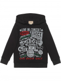 Gucci Kids Gucci Concert-print cotton hoodie – Black