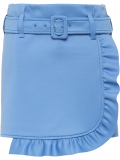 Prada belted ruffle mini skirt – Blue