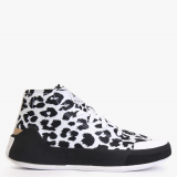 Trieno Mid Sneaker In Black And White Animal Print Recycled Fabric