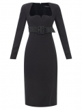 Versace – Sweetheart-neck Belted Silk-crepe Dress – Womens – Black